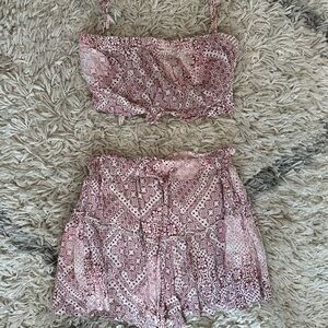 COTTON CANDY LA red and white SET. Size small